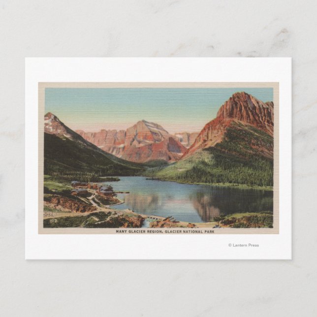 Carte Postale Glacier, MT - Vue de la région des nombreux glacie (Devant)