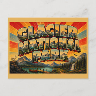 Carte Postale Glacier National Park Montana Montagnes Lacs Forêt