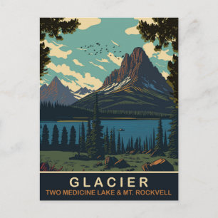 Carte Postale Glacier, Two Medicine Lake et Mt. Rockwell