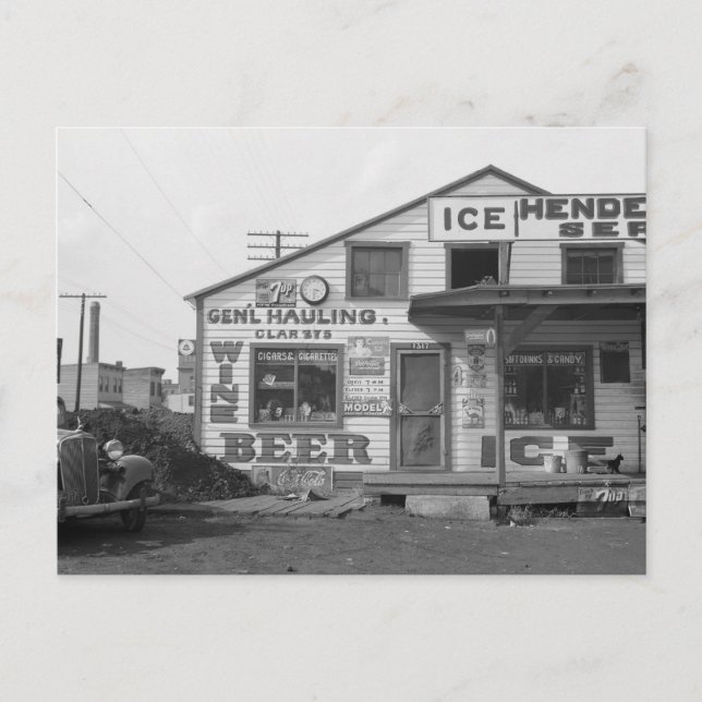 Carte Postale Glacière et magasin, 1937 (Devant)