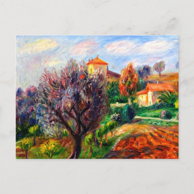 Carte Postale Glackens - Coteau avec oliviers (Devant)
