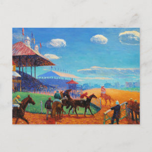 Carte Postale Glackens - piste de course, peinture populaire,