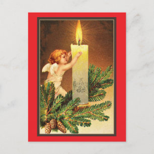 Carte Postale Glaedelig, oeuvre d'art de Noël norvégien de 1906,