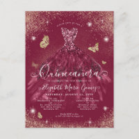 Glam Burgundy Red Gold Parties scintillant Gown Qu