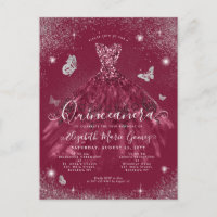 Glam Burgundy Rouge Argent Parties scintillant Gow