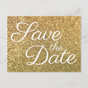 Carte Postale Glam Gold Parties scintillant Photo Enregistrer la