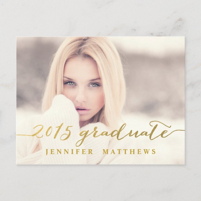 Carte Postale Glam or simple | Invitation de la fête de graduati (Devant)