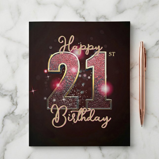 Carte Postale Glam Pink Snakeskin Gold Sparkle 21st Birthday (Créateur téléchargé)