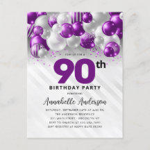 Glam Purple Silver Balloon Parties scintillant 90e