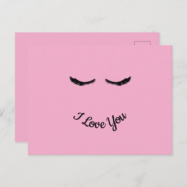 Carte Postale Glam rose Black Eyelashes personnalisé (Devant / Derrière)