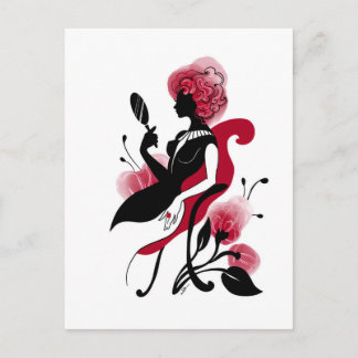 Carte Postale Glamour de mode illustration graphique magnifique