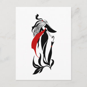 Carte Postale Glamour de mode illustration graphique magnifique