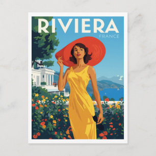 Carte Postale Glamour Rétro de la Riviera Française