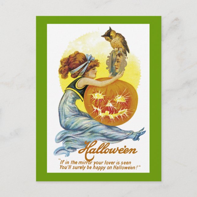 Carte Postale Glamour vintage d'Halloween (Devant)