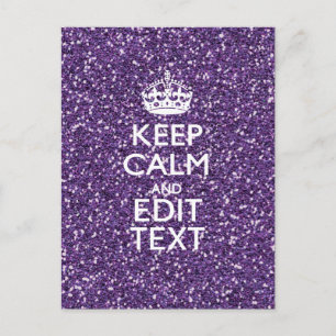 Carte Postale Glamour violet garder le calme Personnalisé