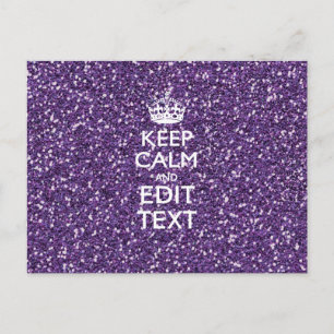 Carte Postale Glamour violet garder le calme Personnalisé
