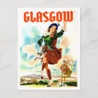 Glasgow, danseuse en costume national, vintage