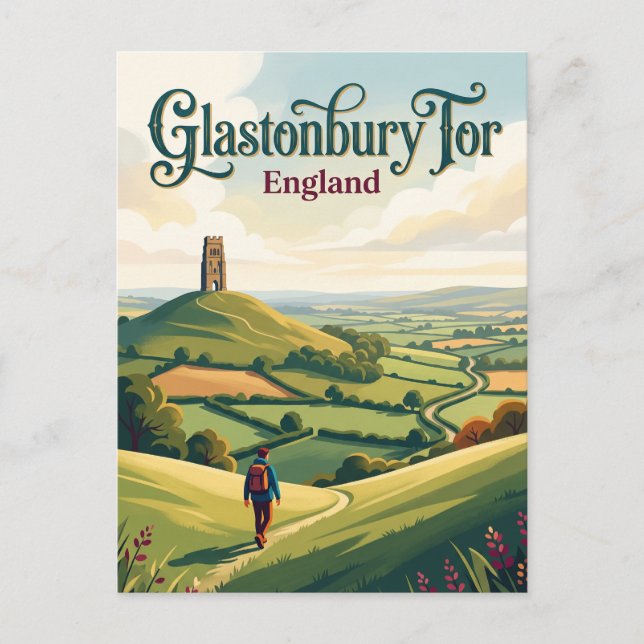 Carte Postale Glastonbury Tor Angleterre (Devant)