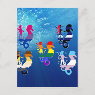 Carte Postale GLBT Pride School of Seahorses