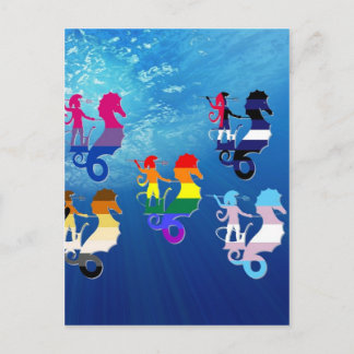 Carte Postale GLBT Pride School of Seahorses