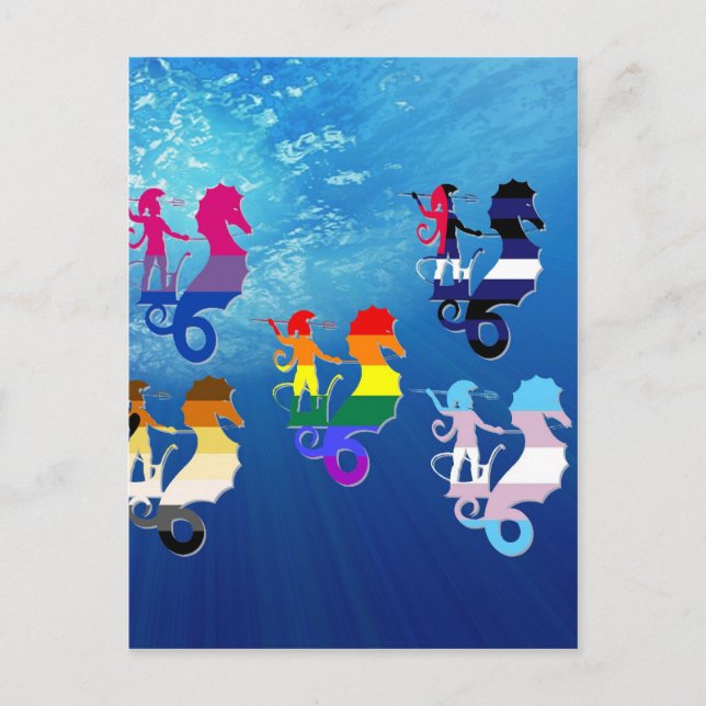 Carte Postale GLBT Pride School of Seahorses (Devant)