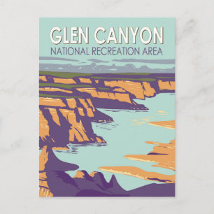 Carte Postale Glen Canyon Lake Powell Voyage Art Vintage