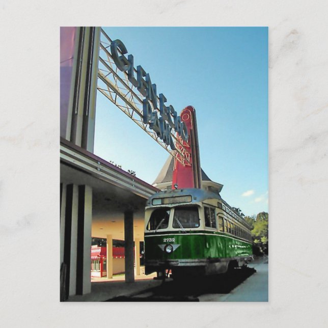 Carte Postale Glen Echo Park et Trolley (Devant)