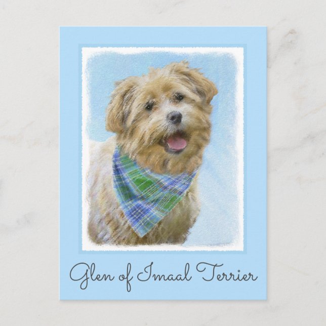 Carte Postale Glen of Imaal Terrier Peinture - Art original Chie (Devant)