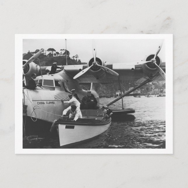 Carte Postale Glenn Martin avec China Clipper (Devant)