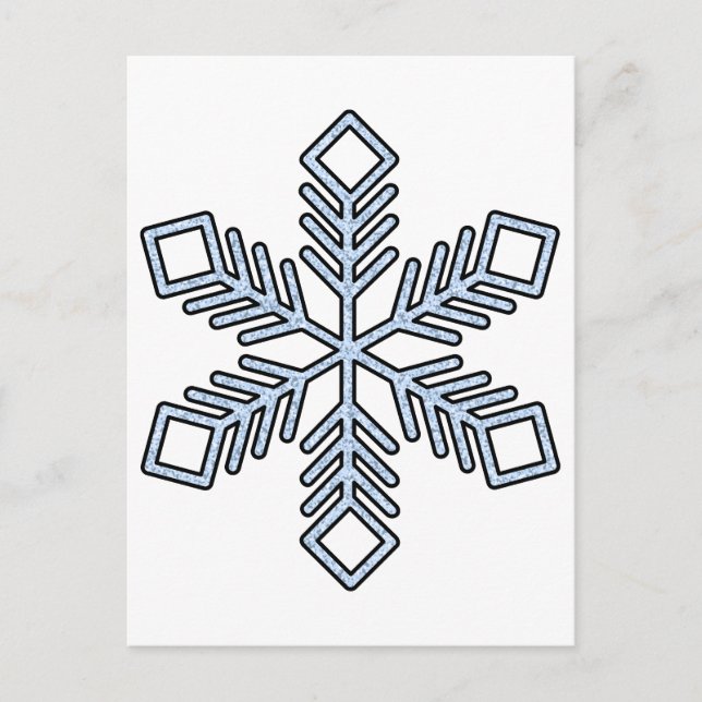 Carte Postale Glitter Snowflake - Baby Blue Branches (Devant)