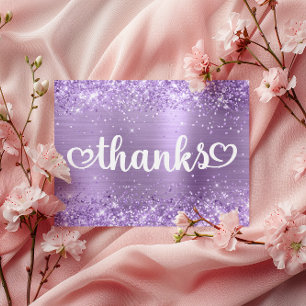 Carte Postale Glitterie Lumière Purple Coeurs mignons Doux 16 Me