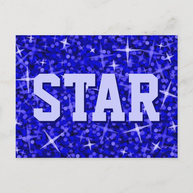 Carte postale Glitz Dark Blue 'STAR' (Devant)
