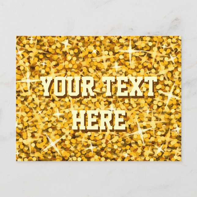 Carte postale Glitz "Gold" 'Your Text' (Devant)