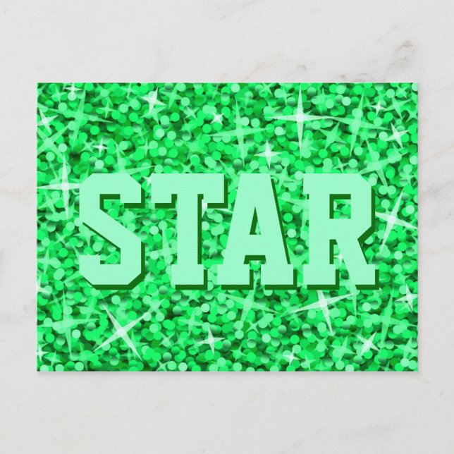 Carte postale Glitz Green 'STAR' (Devant)