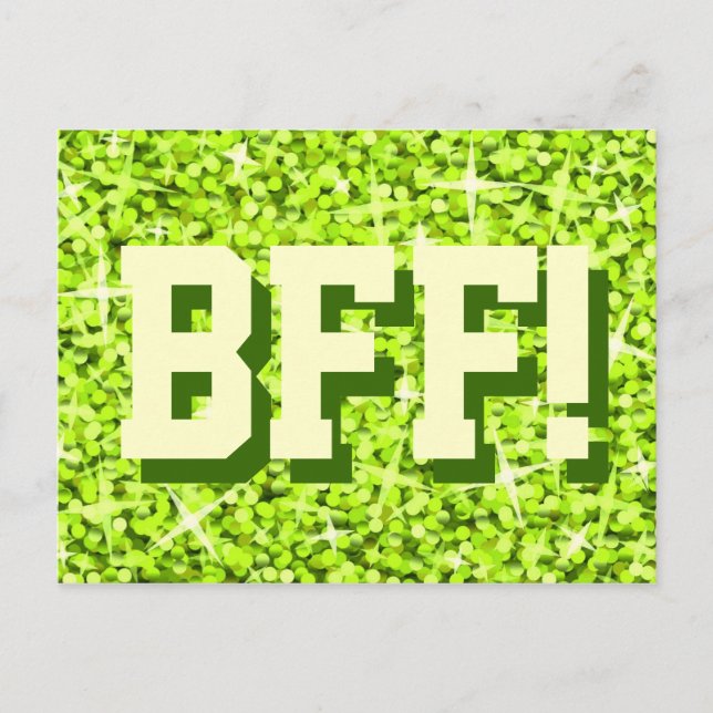 Carte postale Glitz Lime 'BFF' (Devant)