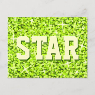 Carte postale Glitz Lime 'STAR'
