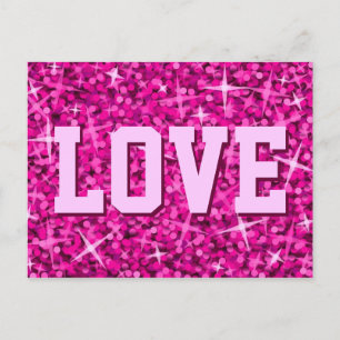Carte postale Glitz Rose 'LOVE'