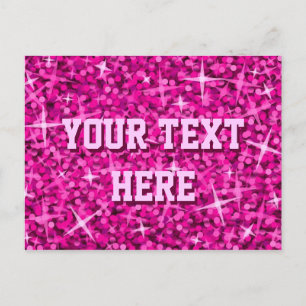 Carte postale Glitz Rose 'Your Text'