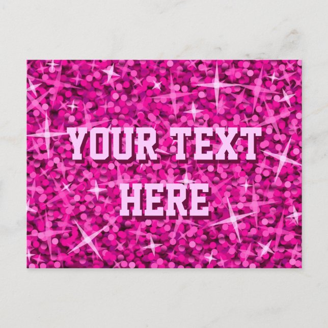 Carte postale Glitz Rose 'Your Text' (Devant)