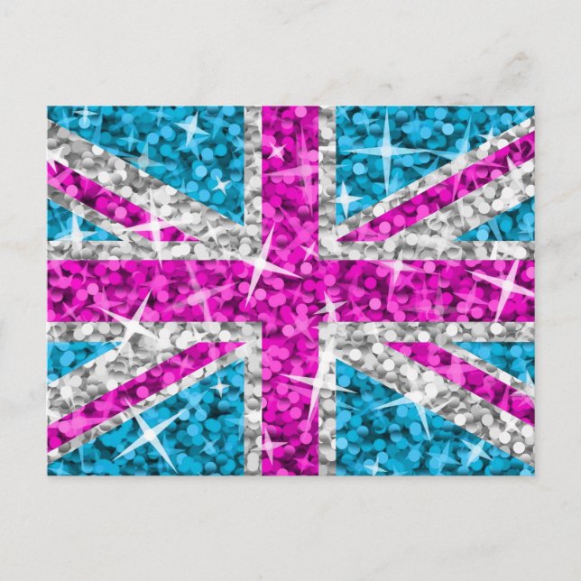Carte postale Glitz UK Pink (Devant)
