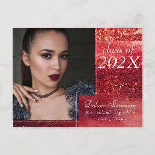 Carte Postale Glitzy Foil   Merci photo rouge de Henna Crimson