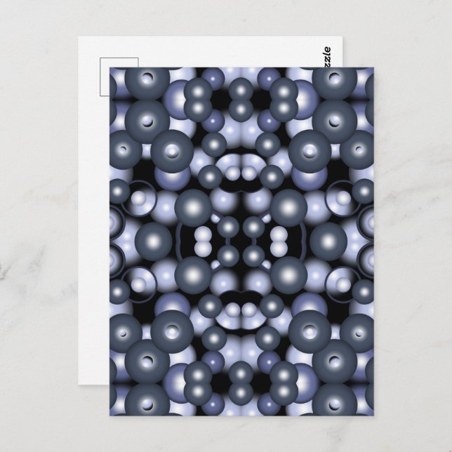 Carte Postale Global Concentric Circle Orbital Art Abstrait (Devant / Derrière)