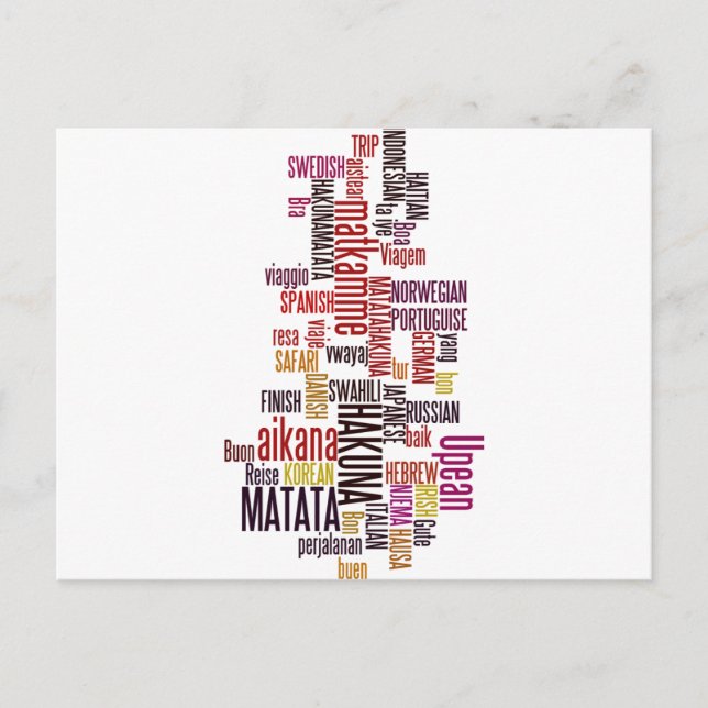 Carte Postale Global Groove : Hakuna Matata dans chaque langue (Devant)