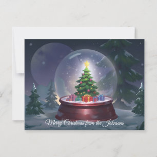 Carte Postale Globe des neiges de l'arbre de Noël