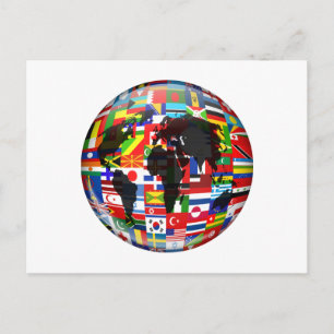 Carte Postale Globe du drapeau