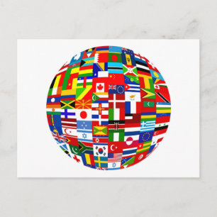 Carte Postale Globe du drapeau