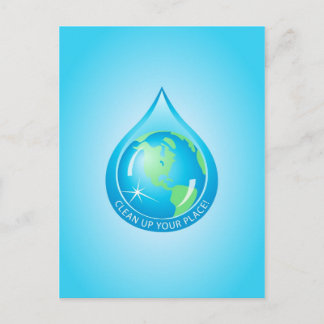 Carte Postale Globe in Waterdrop