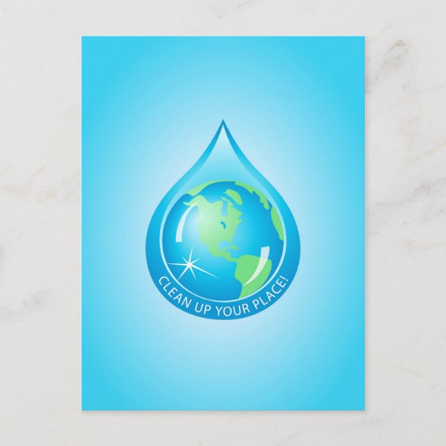 Carte Postale Globe in Waterdrop (Devant)