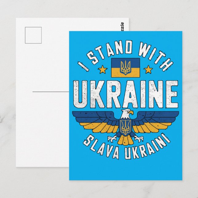 Carte Postale Gloire à l'Ukraine Aigle symbole pour la liberté d (Devant / Derrière)