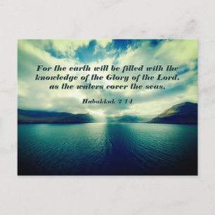 Carte Postale Gloire du Seigneur, Bible Verse, Habakkuk 2:14